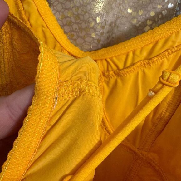 Free People Light Me Up Golden Yellow Floral Lace Slip Bodycon Dress Large - Picture 8 of 8